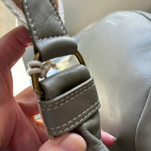 Gray Leather Crossbody Bag - Picture 11 of 12